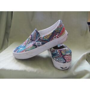 Vans Slip On Mosaic Multicolor Sneaker Shoes Size M5.5 W7 TB9C